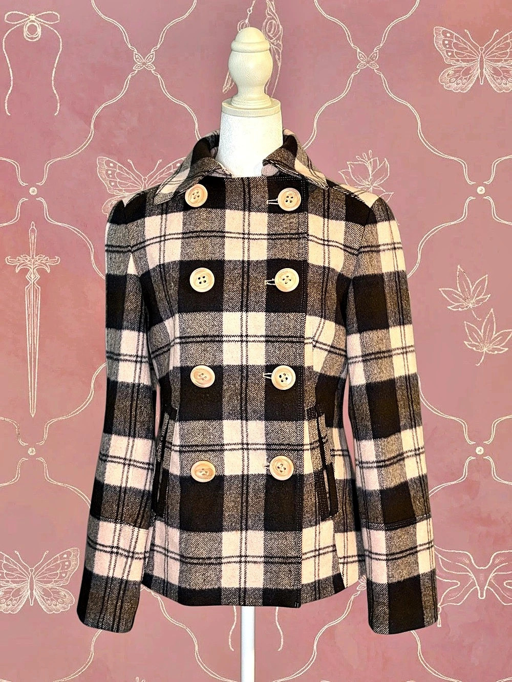 Plaid Pea Coat
